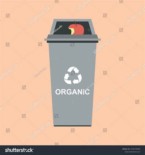 Organic Bin Cartoon Flat Vector Illustration Stock Vector Royalty Free