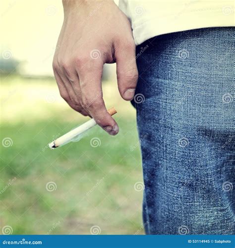 Person With Cigarette Stock Image Image Of Filtered 53114945