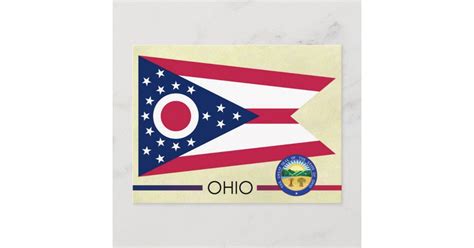 Ohio State Flag and Seal Postcard | Zazzle