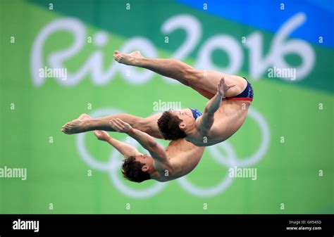 Great Britains Tom Daley Left And Daniel Goodfellow During The Mens Synchronised 10m