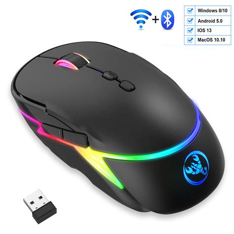 draadloze muis bluetooth rgb oplaadbare muis draad vicedeal