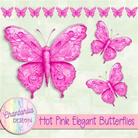 Hot Pink Elegant Butterflies