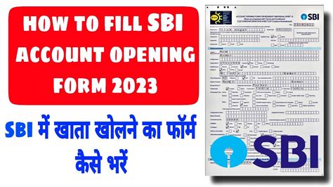 Sbi Account Opening Form Fill Up Sbi Bank