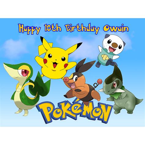 Pokemon Rectangle Personalised Edible Cake Topper