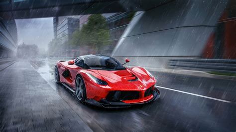 Download Wallpaper 1920x1080 Laferrari In Rain Sport Car 2021 Full