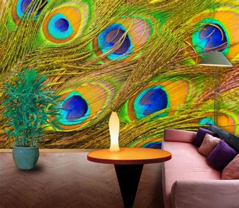 3D PEACOCK FEATHER ZHUA15631 Wallpaper Wall Murals Removable Self