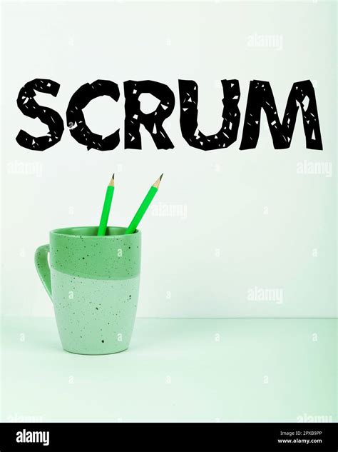 Texto Pie De Foto Presentando Scrum Word Para Escritura A Mano Como