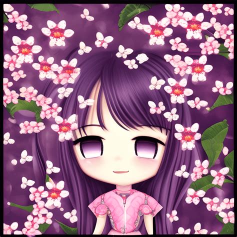 Gráfico De Dibujos Animados Kawaii Chibi De Cherry Blossom Butterfly