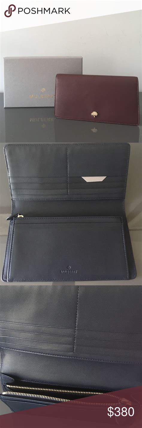 Nib Mulberry Wallet In Midnight Blue Oxblood Mulberry Wallet