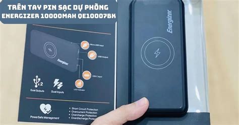 Trên tay Pin sạc dự phòng Energizer 10000mAh QE10007BK