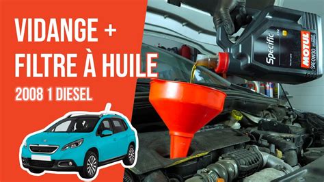 Vidange et changement du filtre à huile PEUGEOT 2008 1 1 6 BlueHDI