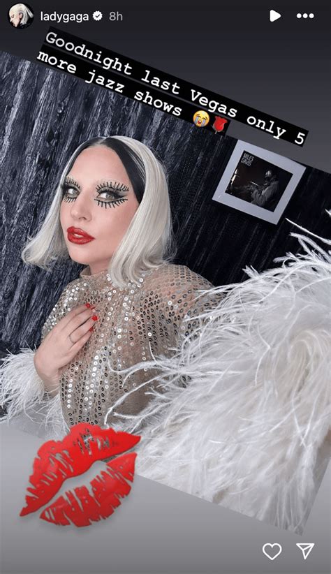 Lady Gaga Paired Her Platinum Bob With Black Bangs