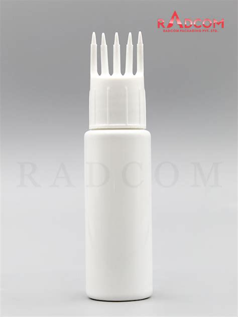 30ML Tulip Opaque White Pet Bottle With White Comb Hair Applicator