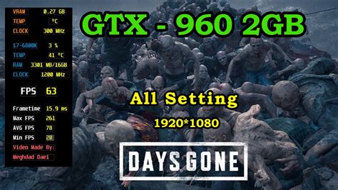 Days Gone Gtx Gb All Setting Fps Gameplay Benchmark P