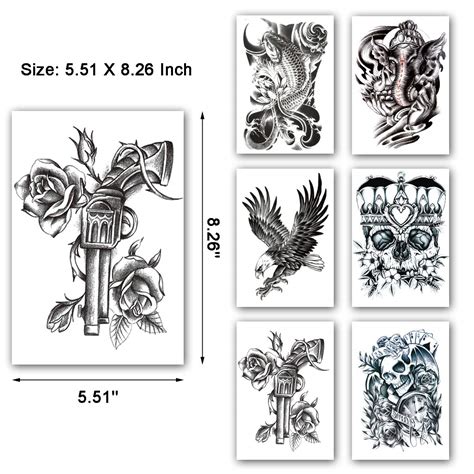 Buy Kotbs 24 Sheets Full Arm Temporary Tattoo Large Arm Sleeve Tattoo