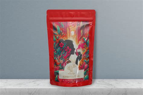 Red Standup Pouch With Label Print Myperfectpack