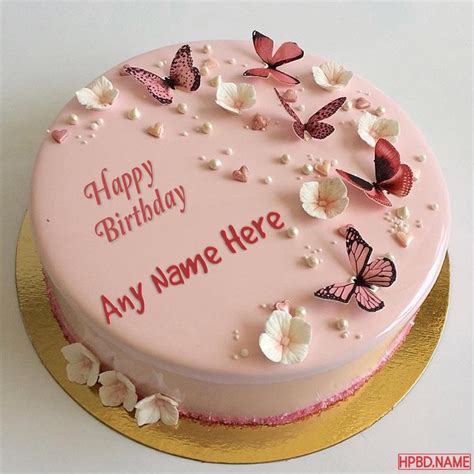 write   butterfly birthday cake images