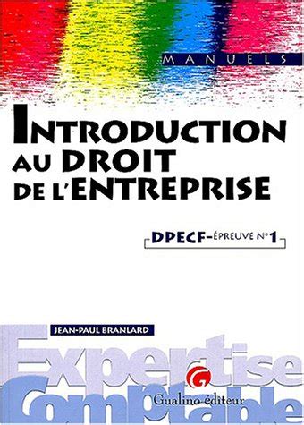 manuel introduction au droit de l entreprise DPECF ÉPREUVE N1 by