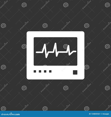 Heart Rate Monitor Icon On A Black Background Heartbeat Stock Vector