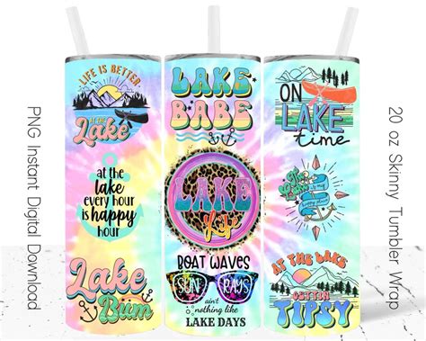 Lake Life Tumbler Wrap Oz Skinny Design Sublimation Png Lake Etsy