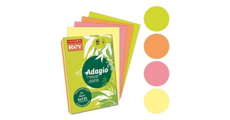 Papel Cópia Cor 80grs A4 Fluorescente 4x125 Folhas Adagio