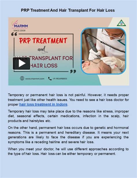 Ppt Prp Treatment And Hair Transpalnt For Hair Loss Powerpoint