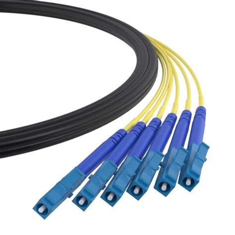 200m LC LC 6 Strand Singlemode 9 125 Indoor Outdoor Fiber Cable With