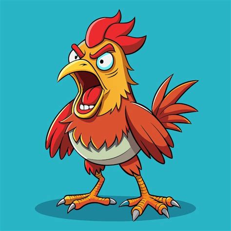 Angry Chicken Cartoon Vector Graphic Premium Ai Generated Vector