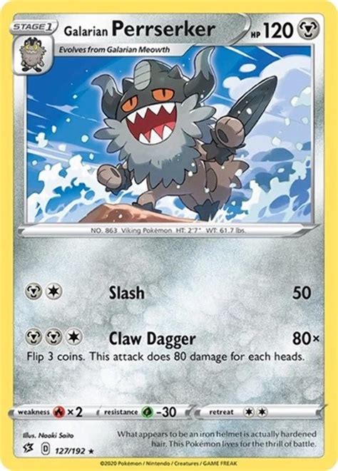 Galarian Perrserker 127 Prices Pokemon Rebel Clash Pokemon Cards