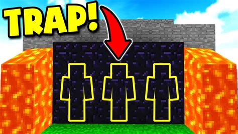 Obsidian Trap In Minecraft Bed Wars Minecraft Trolling Youtube