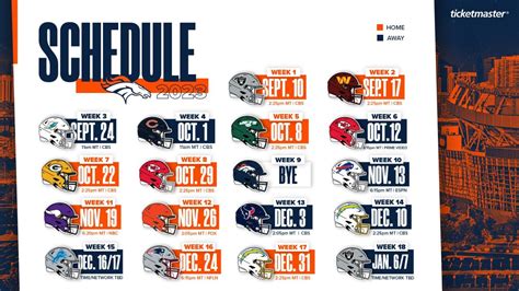 Broncos’ 2023 schedule announced, features four prime-time games and ...