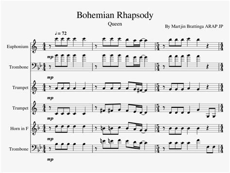 Bohemian Rhapsody Sheet Music Composed By By Martjin Toxic Flute