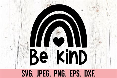 Be Kind SVG Rainbow Graphic by happyheartdigital · Creative Fabrica