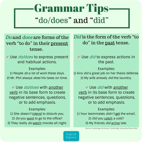 Dodoes And Did Grammar Tips Learning English Online Learn English