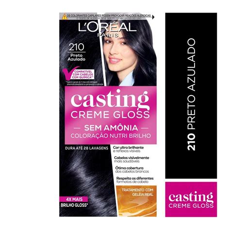 Tinta De Cabelo Casting Creme Gloss De L Or Al Paris Preto Azulado