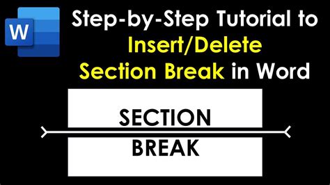 Insert Or Remove Section Break In Word Office Youtube