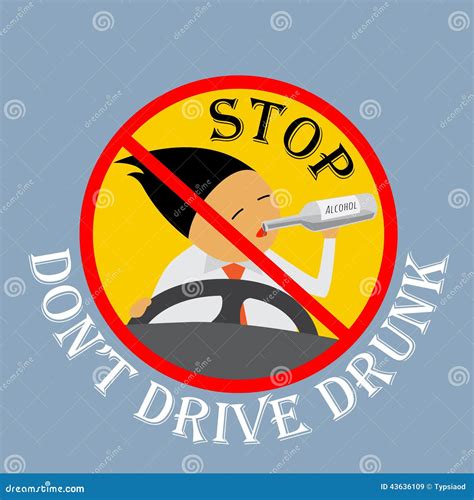 Stop Dont Drive Drunk Stock Vector Image 43636109