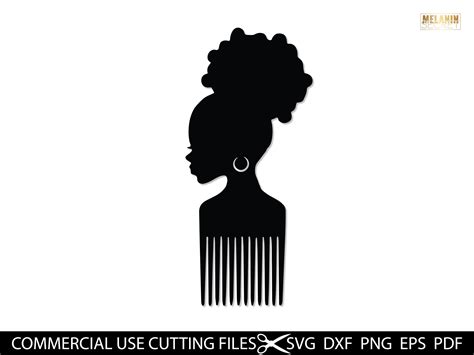 Afro Comb Svg Afro Pick Svg Natural Hair Svg Afro Puff Svg Etsy