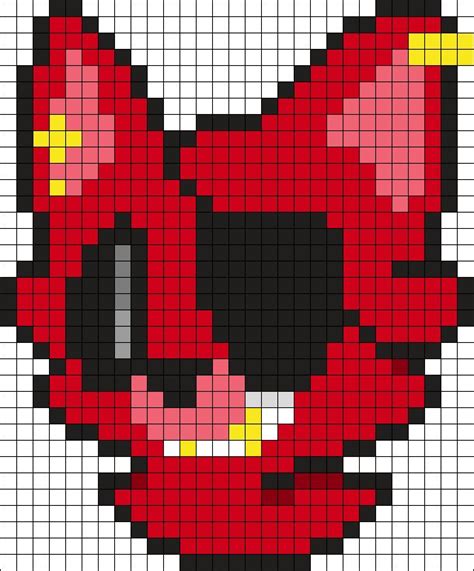 Foxy Fnaf X Perler Bead Pattern Bead Sprites Characters Fuse The Best