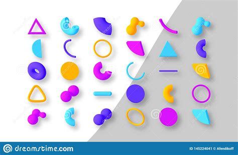 Grupo De Formas Geom Tricas Abstratas Coloridas Elementos Isolados Para