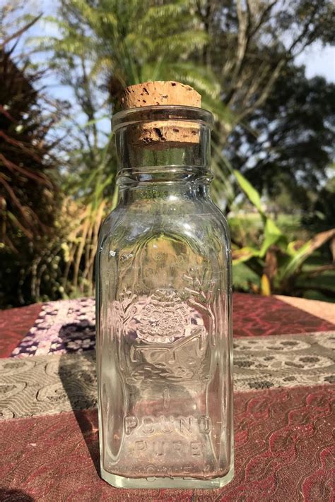 Vintage Honey Bottle Collectible Honey Jar Embossed Honey 1 Etsy