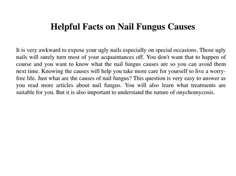 PPT - Helpful Facts on Nail Fungus Causes PowerPoint Presentation, free