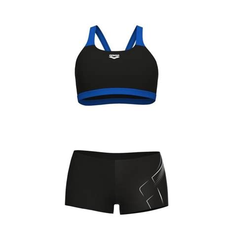 Maillot de bain pièces Arena Dive Bikini Energy Noir Brassière Shorty Cdiscount Sport