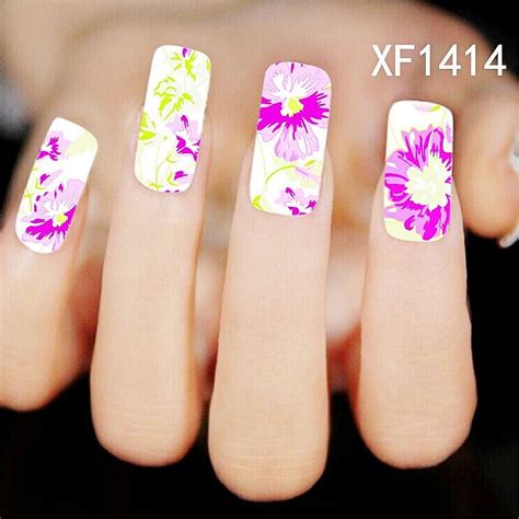 Xf1414 Chic Flower Nail Art Water Decals Transfer Stickers Splendid