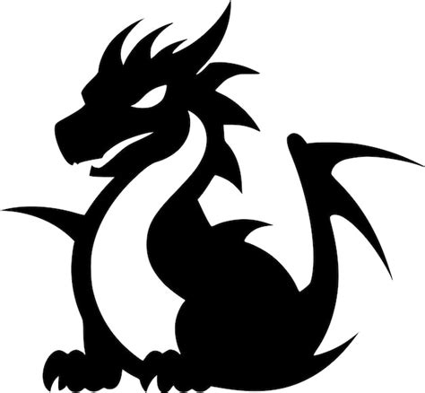 Premium Vector Dragon Black And White Isolated Icon Vector Illustration