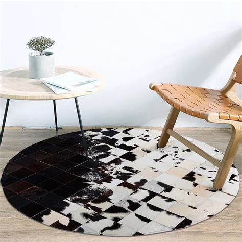 Handmade Cowhide Patchwork Rug Black and White Cow Hide - Etsy