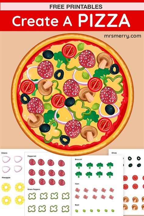Make A Pizza Printable Pizza Toppings Cutouts Mrs Merry How To