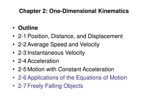 Ppt Chapter 2 One Dimensional Kinematics Powerpoint Presentation