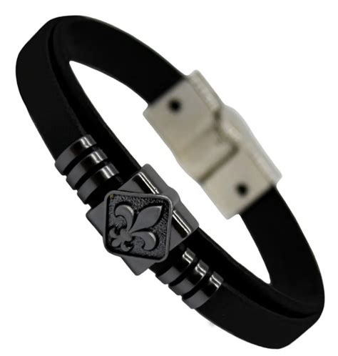 Pulseira Masculina Executiva Couro Luxo Fecho Magnético Imã