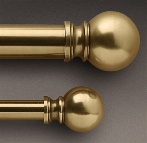 Classic Ball Finial And Rod Set Antique Brass Restoration Hardware